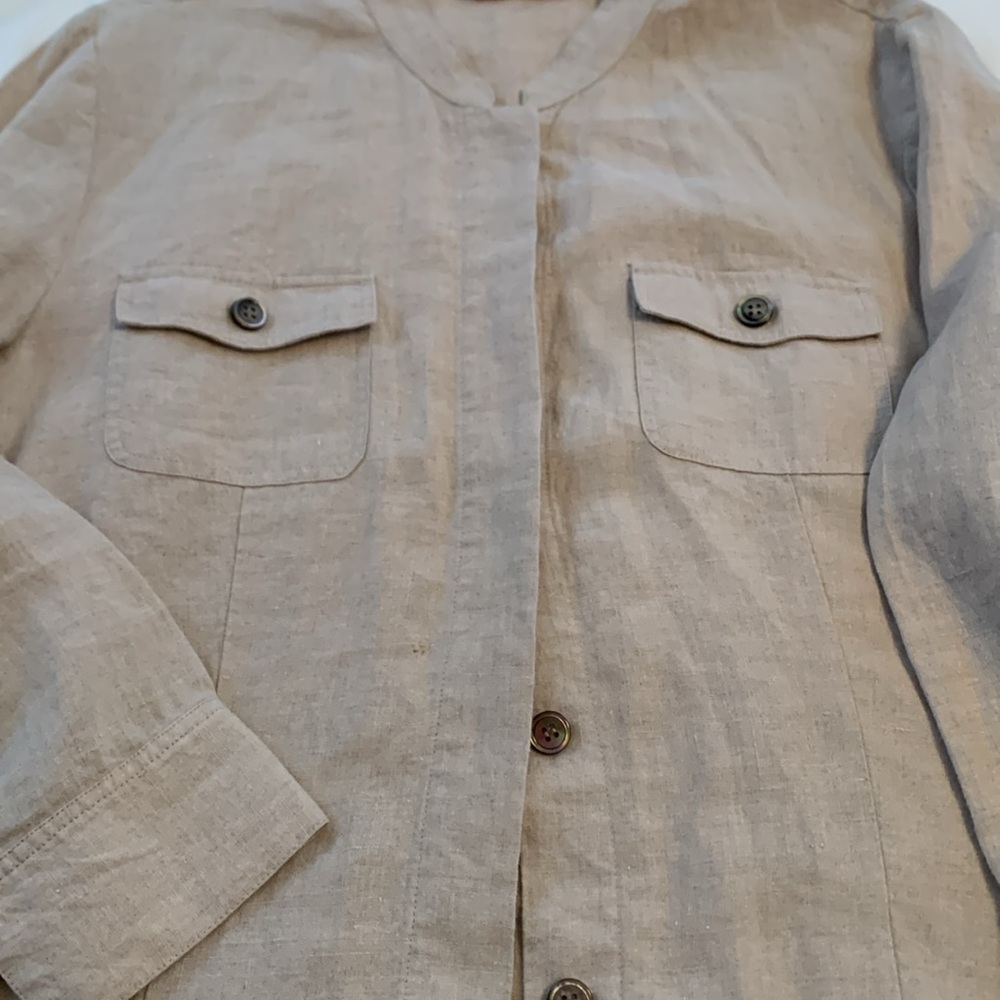 Kate Hill L linen jacket like new - Picture 3 of 8